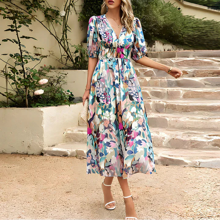 Nina | Trendy bloemenjurk